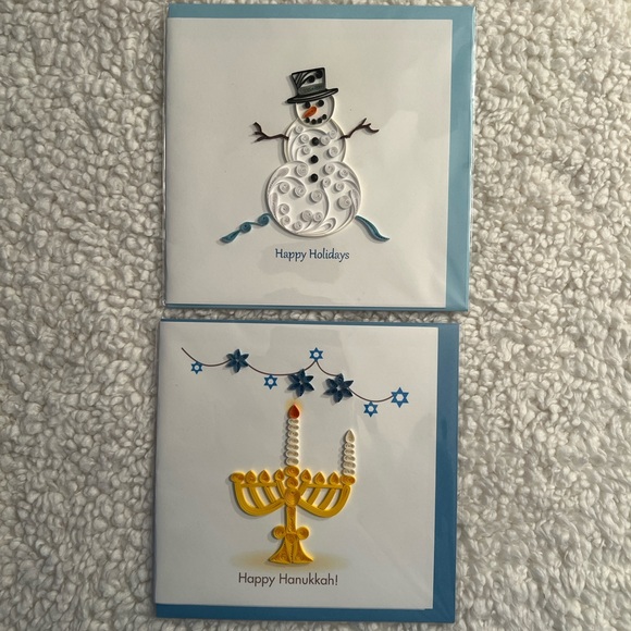 Boston Intl Other - BI Handmade Hanukah+Holiday Quilling Blank Greeting Card Bundle of Two